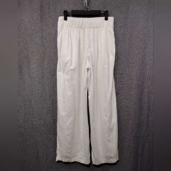 Abercrombie & Fitch Linen Blend Wide Leg Pants Women's S White Retro Minimalist - Picture 7 of 11
